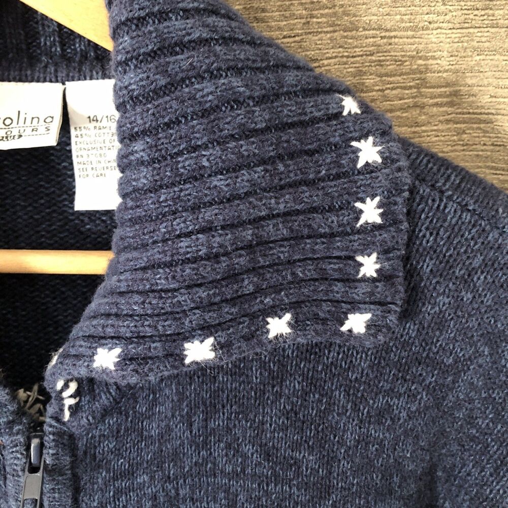 Women’s Size L 14/16 Penguin Christmas Winter Blue Zip Up Cardigan Sweater - Picture 4 of 16